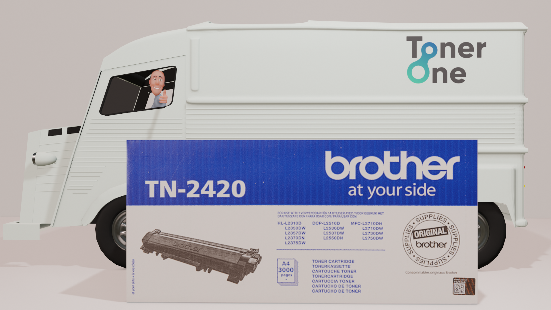Genuine Brother TN2420, High Capacity Black Toner Cartridge, TN