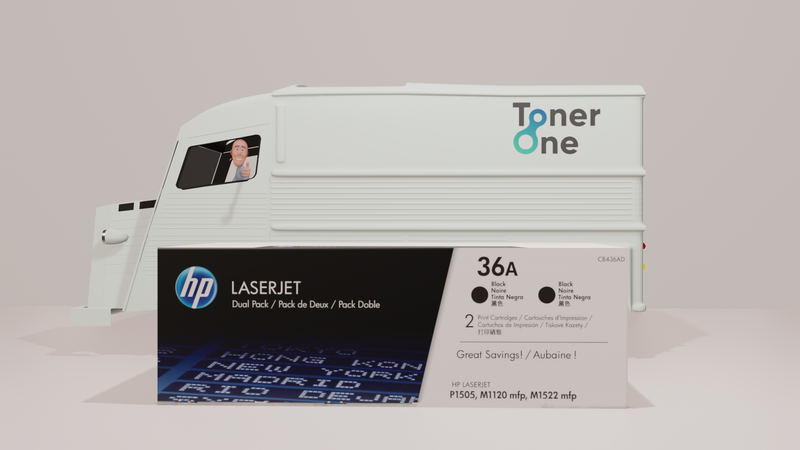 Genuine HP 36A Dual Pack Laserjet Toner Cartridge - CB436AD - Black