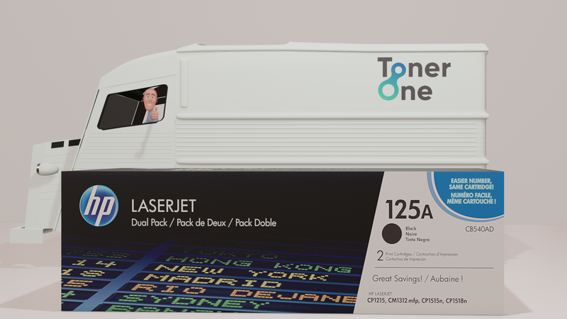 Genuine HP 125A Standard Capacity Dual Pack Toner Cartridge - CB540AD - Black