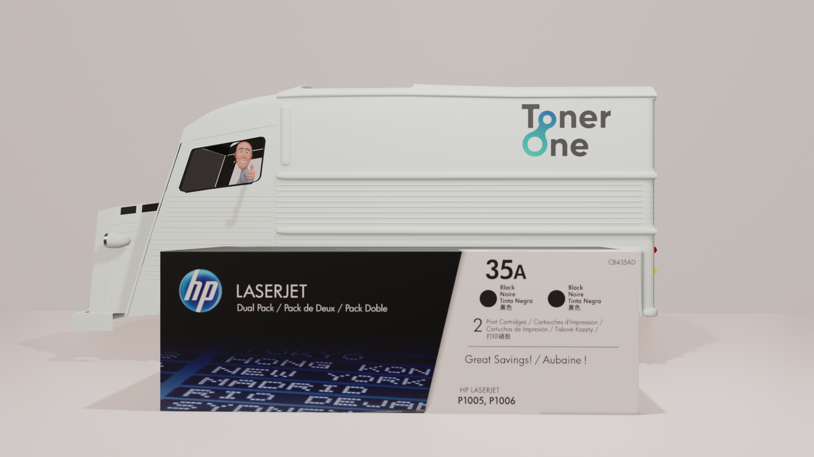 Genuine HP 35A Dual Pack Laserjet Toner Cartridge - CB435AD - Black