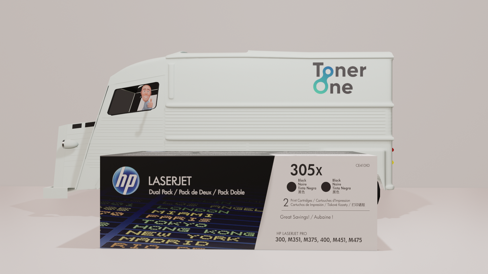 Genuine HP 305XD High Capacity Dual Pack Laserjet Toner Cartridge - CE410XD - Black