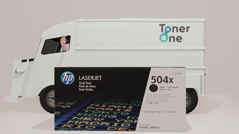 Genuine HP 504X High Capacity Dual Pack Laserjet Toner Cartridge - CE250XD - Black