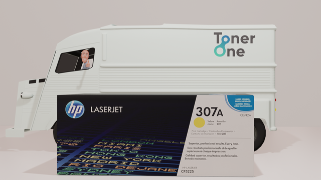 Genuine HP 307A Standard Laserjet Toner Cartridge - CE742A -Yellow