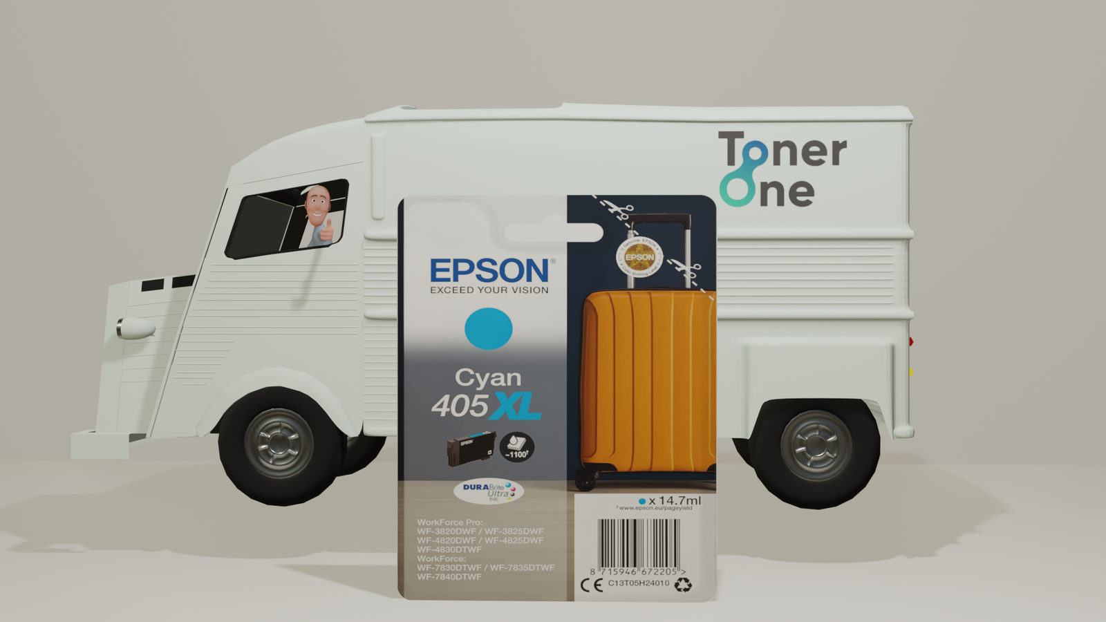 Genuine Epson 405XL Cyan Ink Cartridge - C13T05H24010