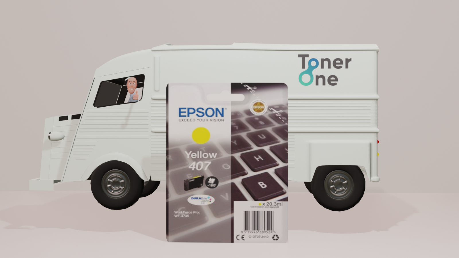 Genuine Epson 407 Yellow Ink Cartridge