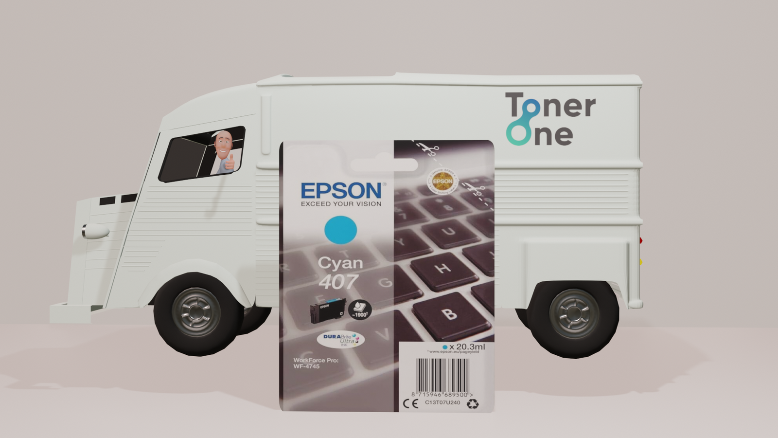 Genuine Epson 407 Cyan Ink Cartridge