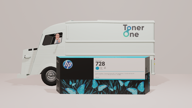 Genuine HP 728 300ml Extra High Capacity Cyan Ink Cartridge - F9K17A