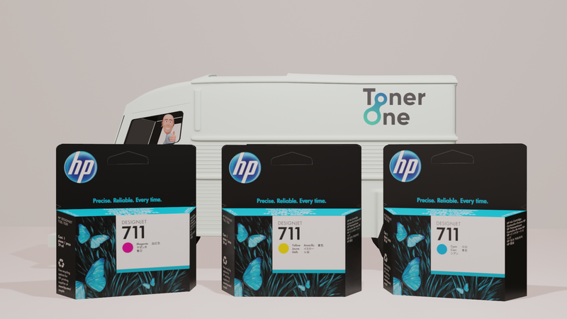Genuine HP 711 3 Colour Ink Cartridge Multipack