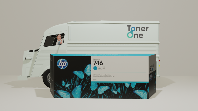 Genuine HP 746 Cyan Ink Cartridge - P2V80A