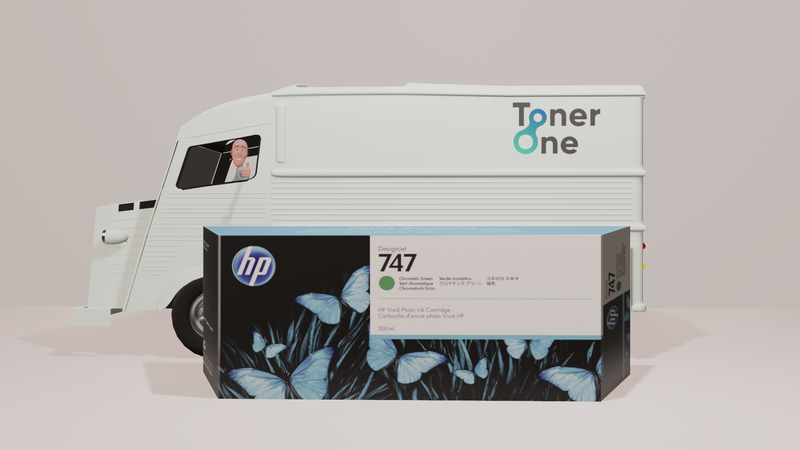 Genuine HP 747 Chromatic Green Ink Cartridge | P2V84A