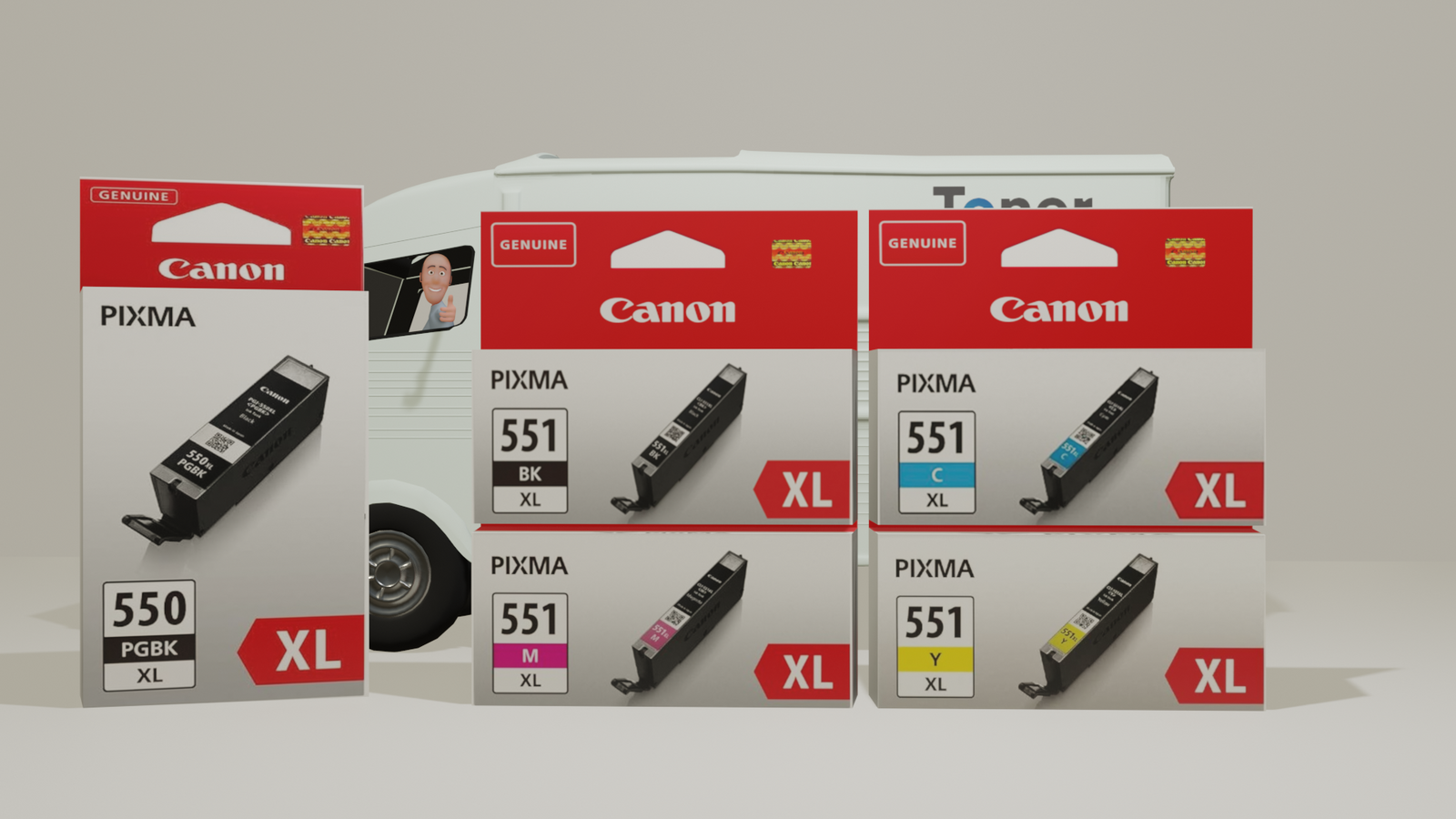Genuine Canon PGI-550XL Black & CLI-551XL Ink Cartridges - Multipack