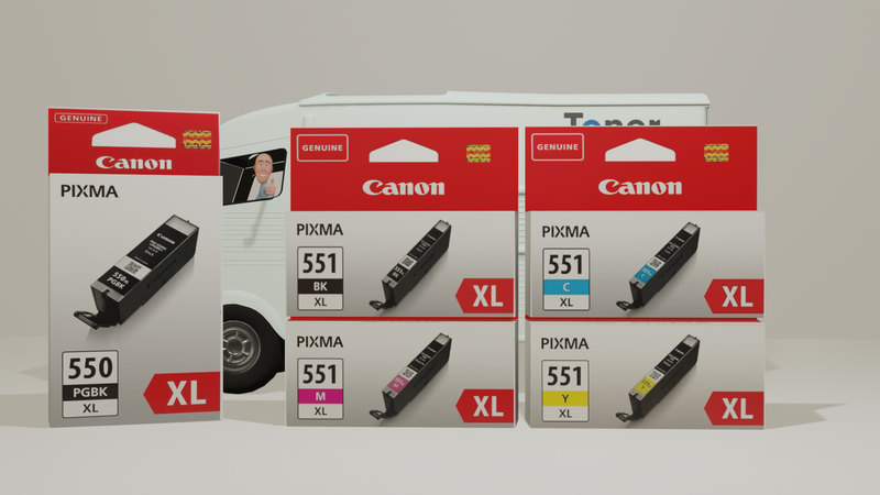 Genuine Canon PGI-550XL Black & CLI-551XL Ink Cartridges - Multipack