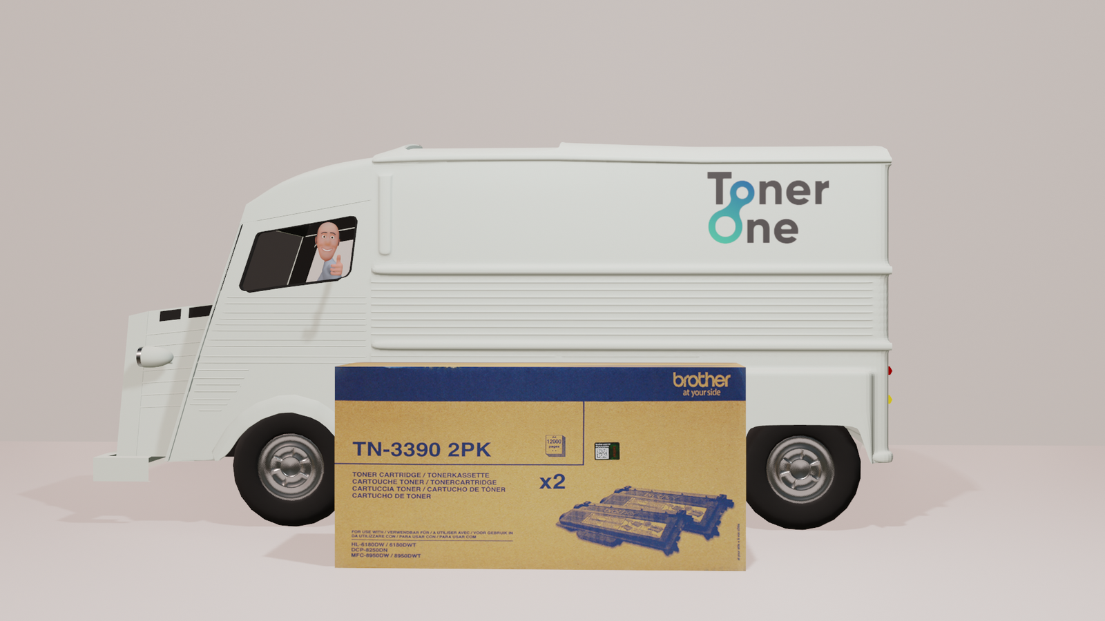 Genuine Brother Super High Yield TN-3390 Black Toner Cartridges - Twinpack