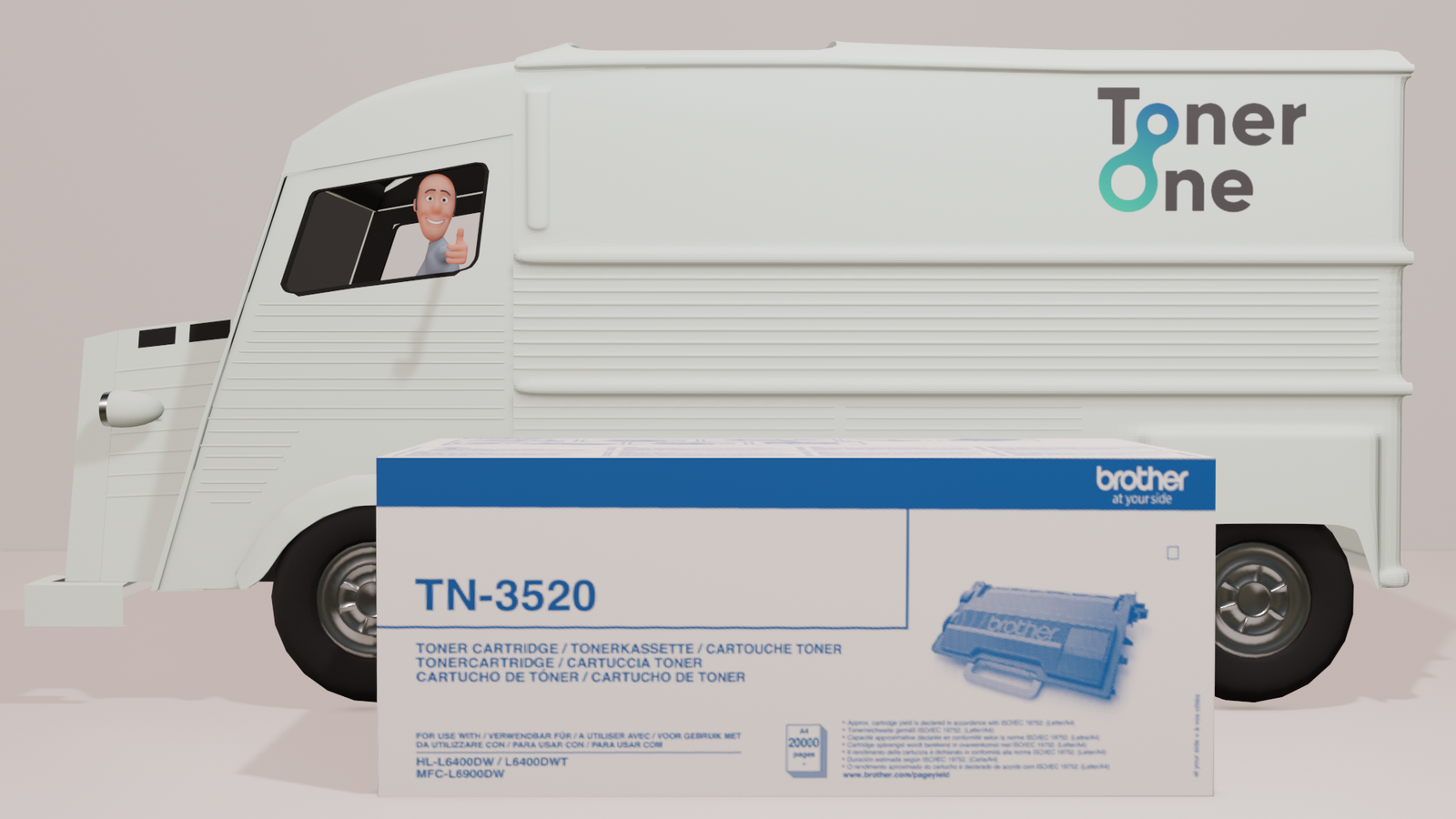 Genuine Brother TN-3520P Toner Cartridge - Black