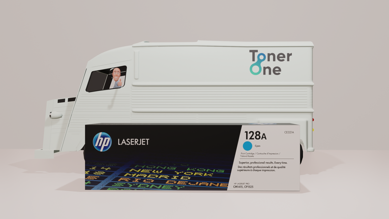 Genuine HP 128A Standard Laserjet Toner Cartridges -CE321A - Cyan