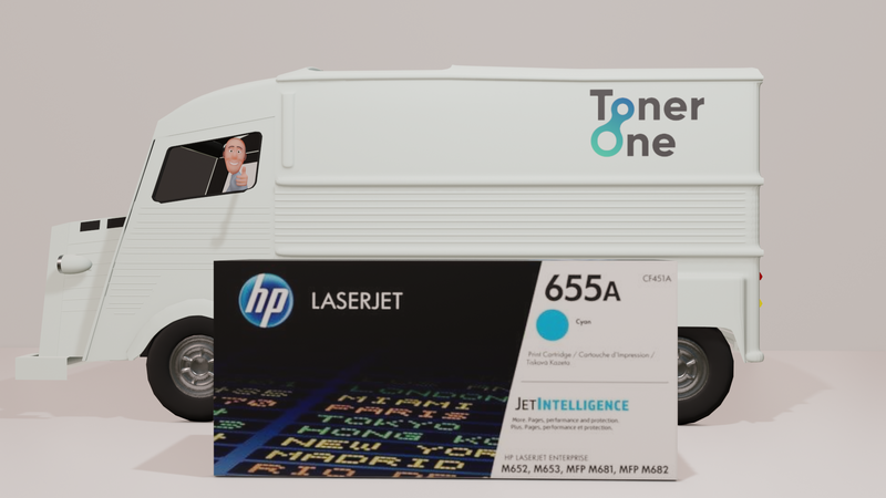 Genuine HP 655A Standard Laserjet Toner Cartridges - CF451A - Cyan