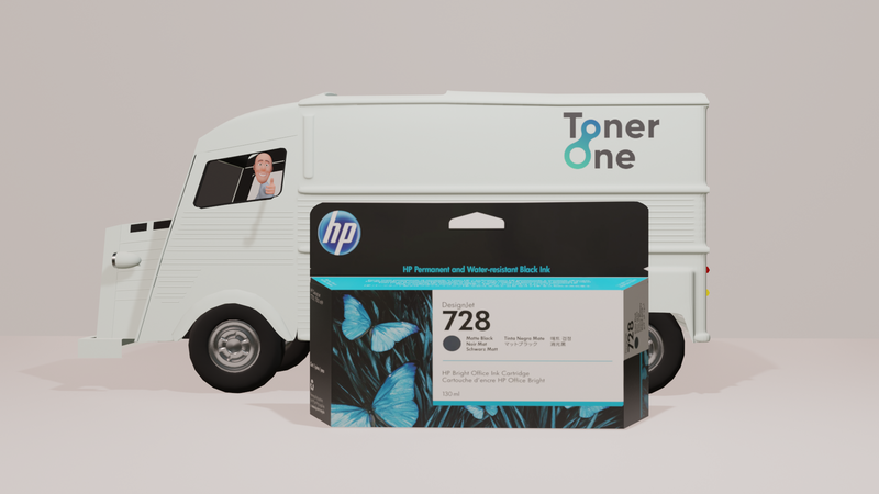 Genuine HP 728 130ml | 728 300ml High and Extra High Capacity Matte Black Ink Cartridges - 3WX25A| F9J68A
