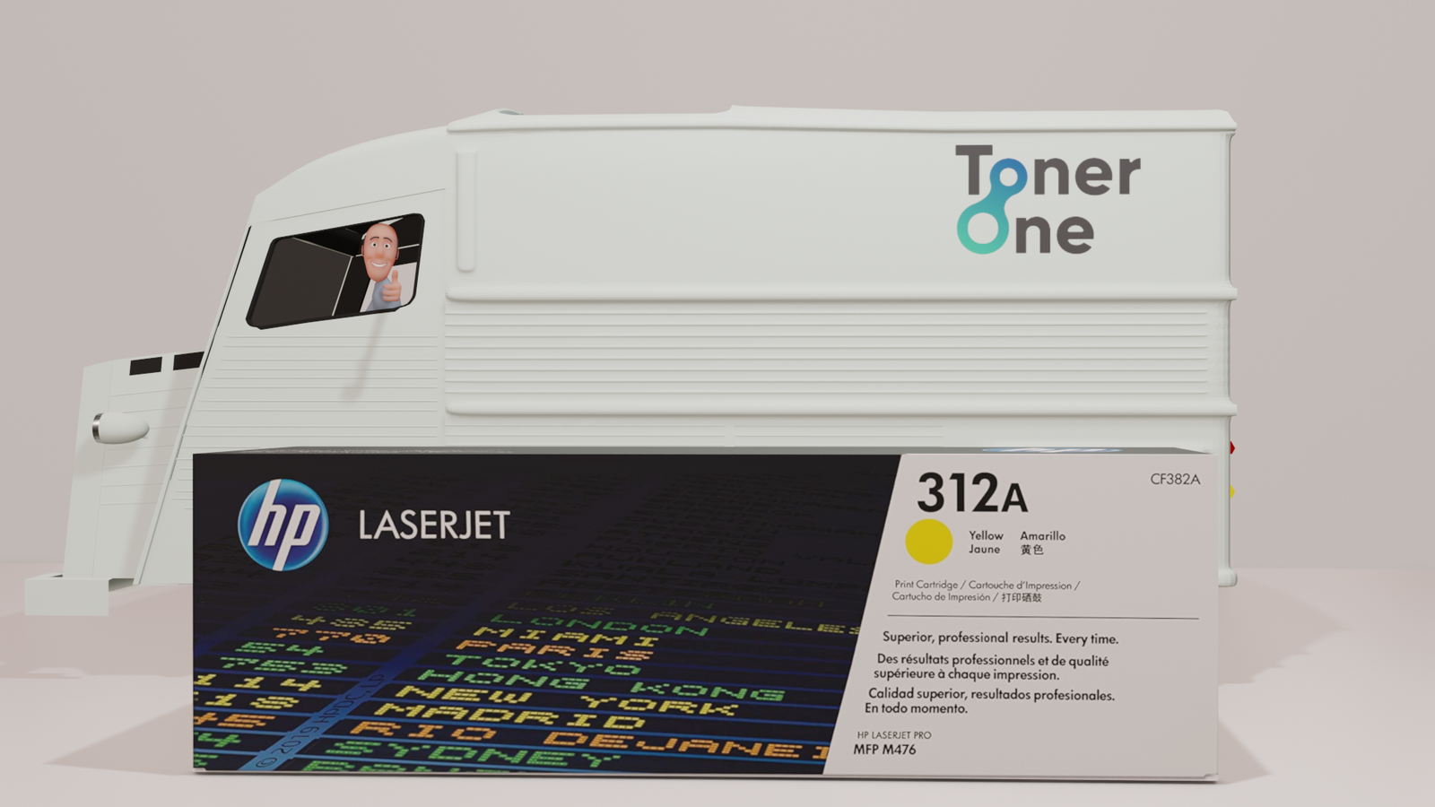 Genuine HP 312A Standard Capacity Laserjet Toner Cartridges - CF382A-Yellow