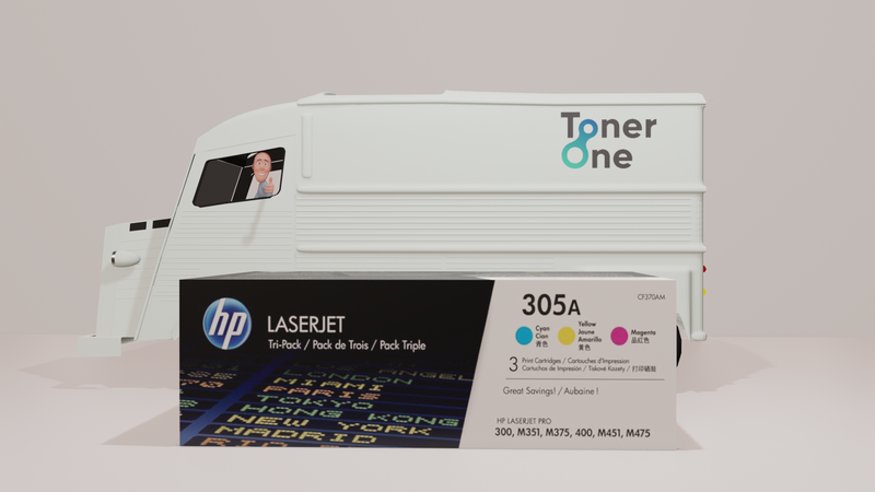 Genuine HP 305A Tri-pack Laserjet  Toner Cartridges - CF370AM - Tricolor