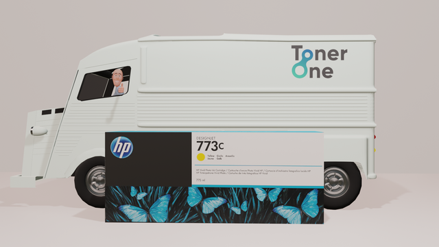 Genuine HP 773C 775-ml Yellow DesignJet Ink Cartridge | C1Q40A