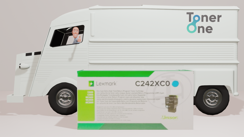 Extra High Capacity Lexmark C242XC0 Toner Cartridge (Return Program) - Cyan