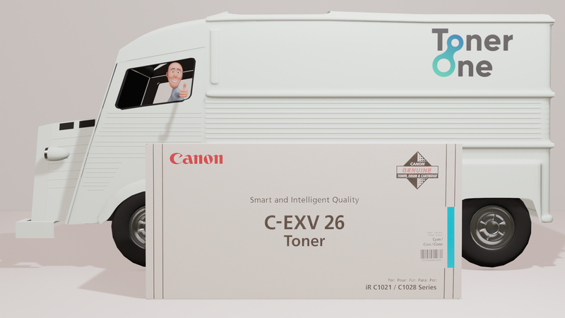 Genuine Canon C-EXV26C Toner Cartridge - Cyan