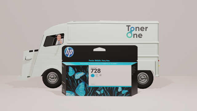 Genuine HP 728 130ml High Capacity Cyan Ink Cartridge - F9J67A