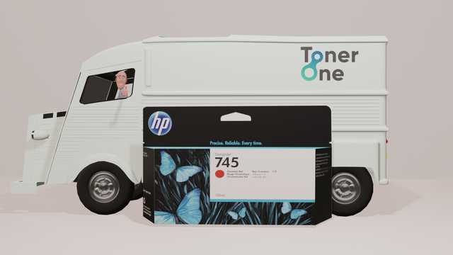 Genuine HP 745 Chromatic Red Ink Cartridge | F9K00A