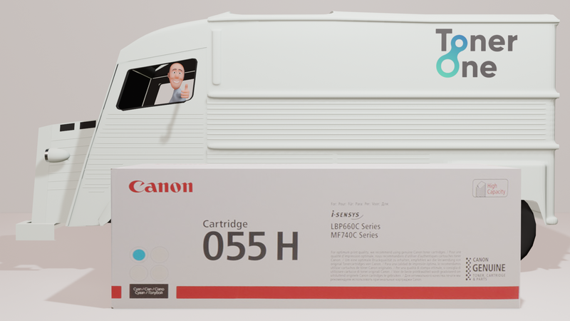 Genuine High Capacity Canon 055HC Toner Cartridge - Cyan