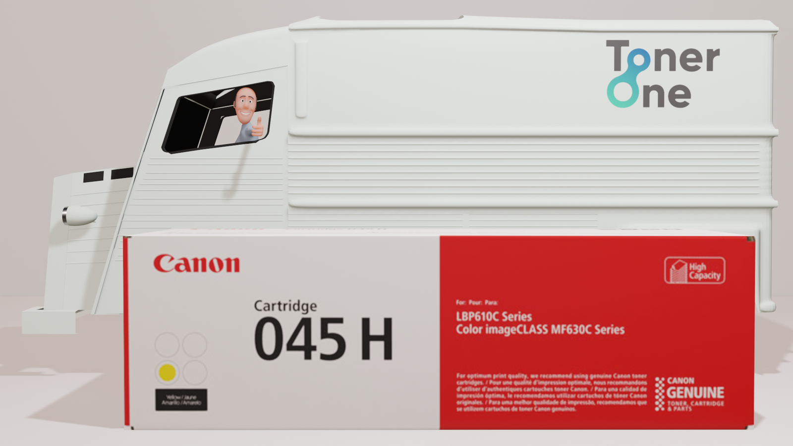 Genuine Canon 045HY High Capacity Toner Cartridge - Yellow