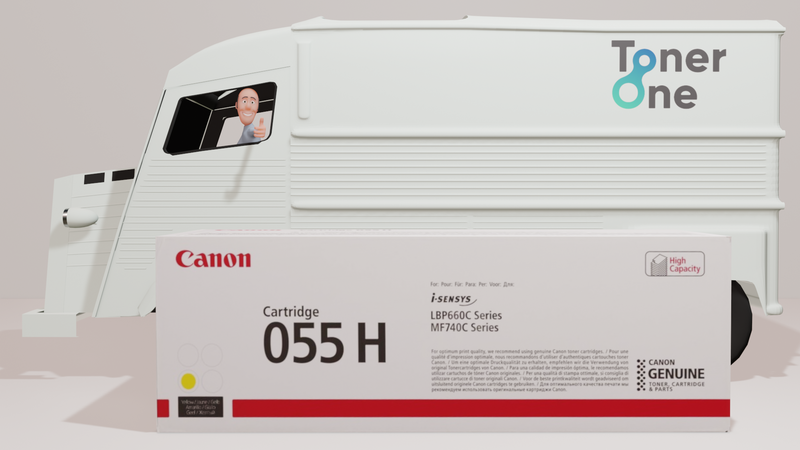 Genuine High Capacity Canon 055HY Toner Cartridge - Yellow