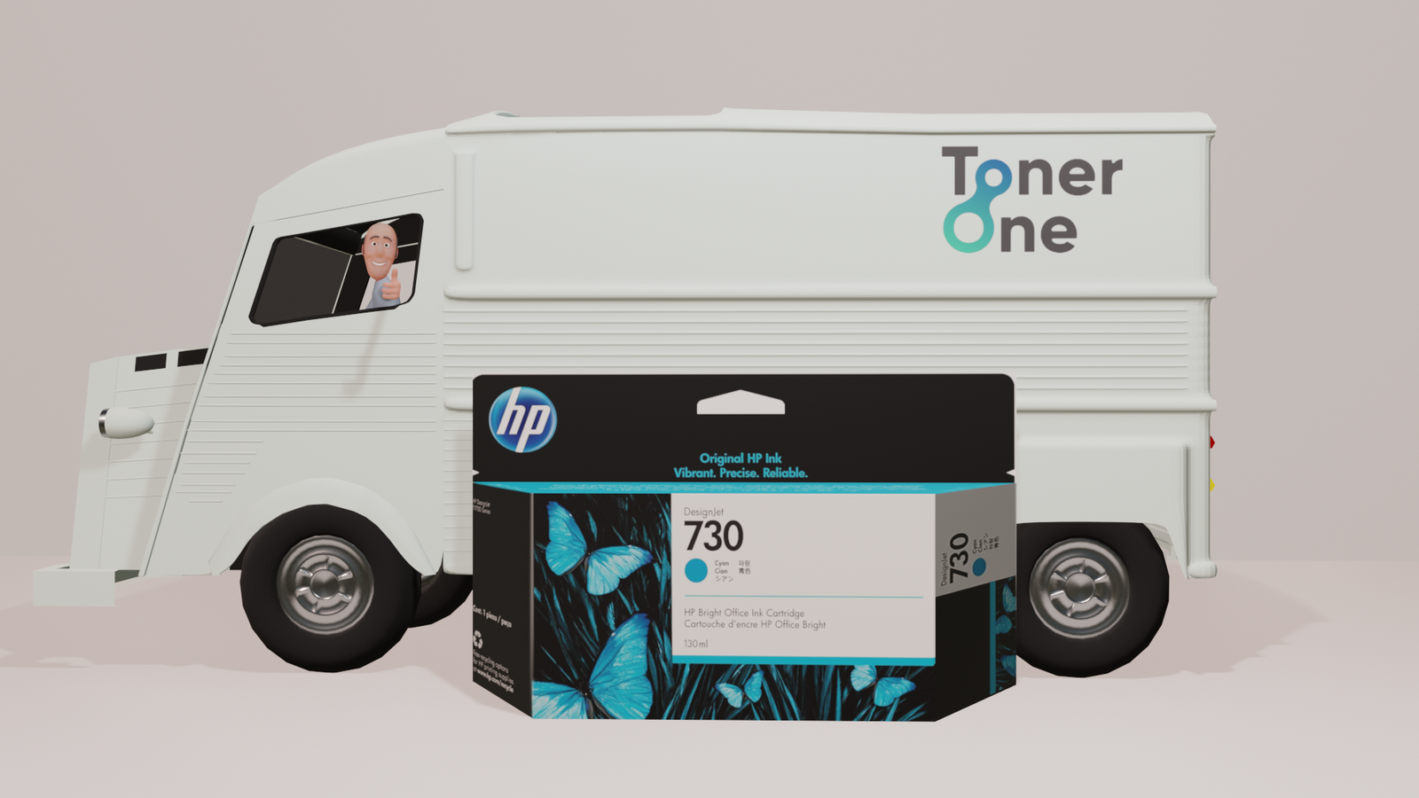 Genuine HP 730 Cyan Ink Cartridge | P2V62A