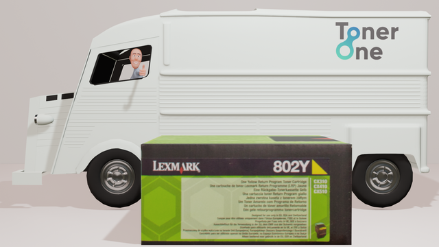 Low Use Lexmark 80C20Y0 Toner Cartridge - Yellow